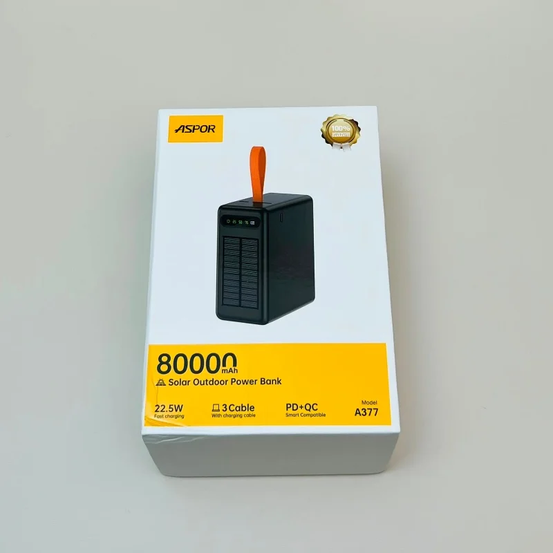 Power Bank Solaire 80 000 mAh - ASPOR A377  2