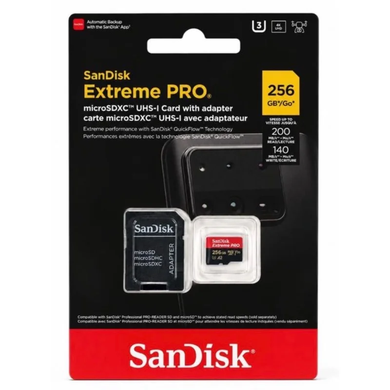 Carte Mémoire SanDisk Extreme PRO microSDXC 256 Go – UHS-I avec Adaptateur SD