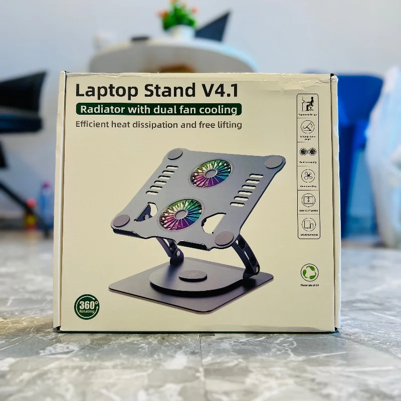 Laptop Stand V4.1 – Support PC Rotatif Portable avec Double Ventilateur - photo 1