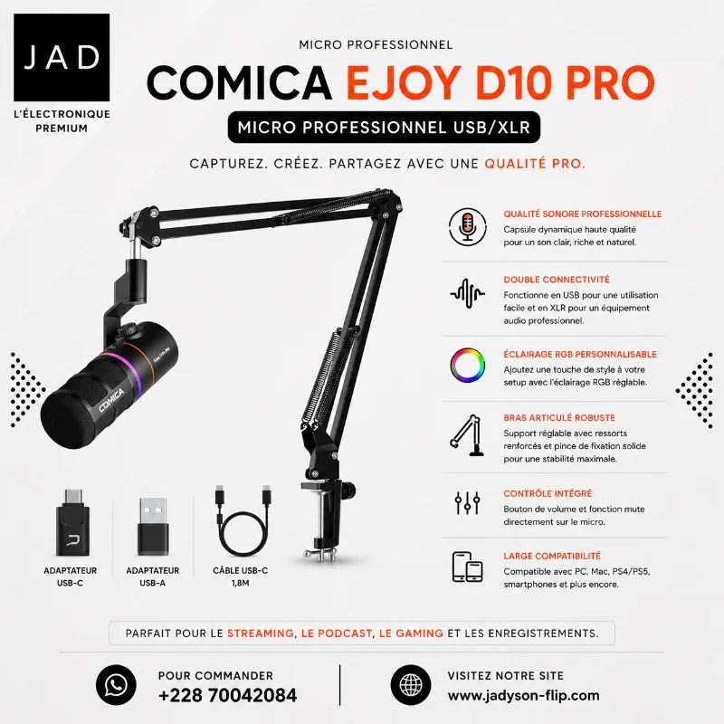 Comica EJoy D10 Pro – Micro Professionnel USB/XLR 6