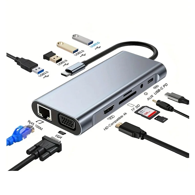 Adaptateur Hub USB-C 11-en-1 – Station d’Accueil Multifonction - photo 1
