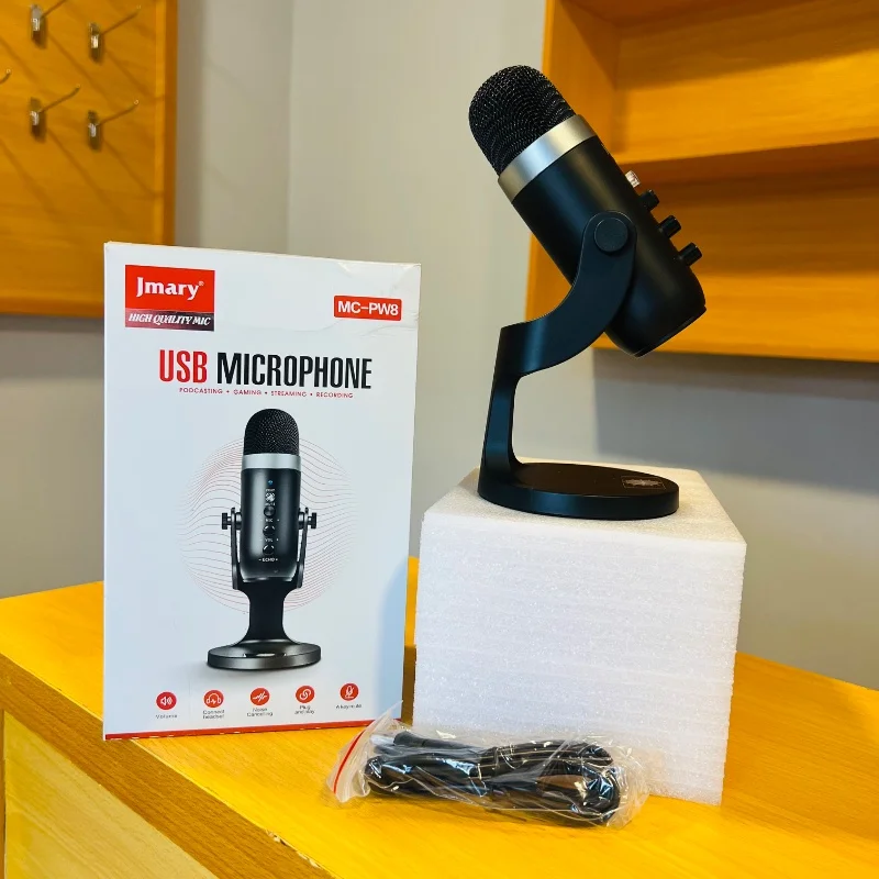 Jmary MC-PW8 – Microphone USB pour Podcast, Gaming & Streaming