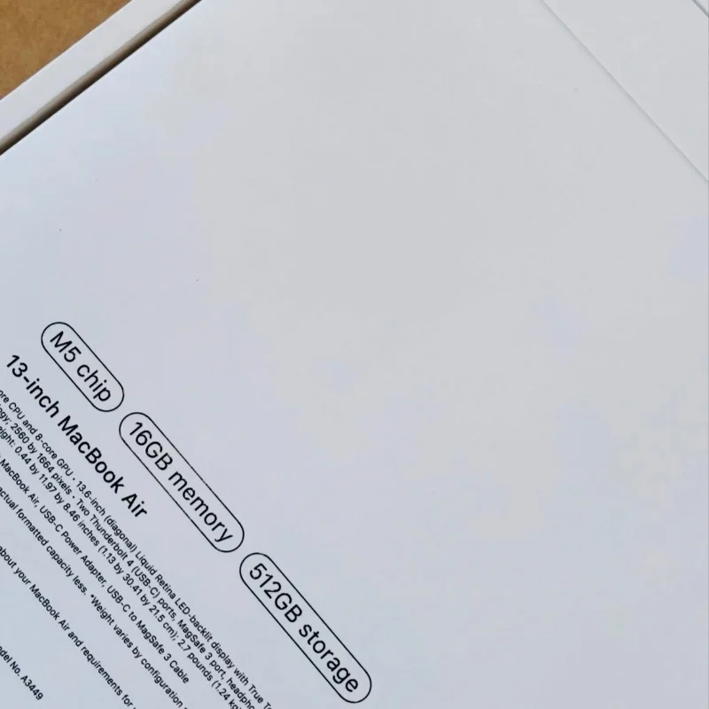 Apple MacBook Air 13” M5 (2026) – 512Go 16Ram  6
