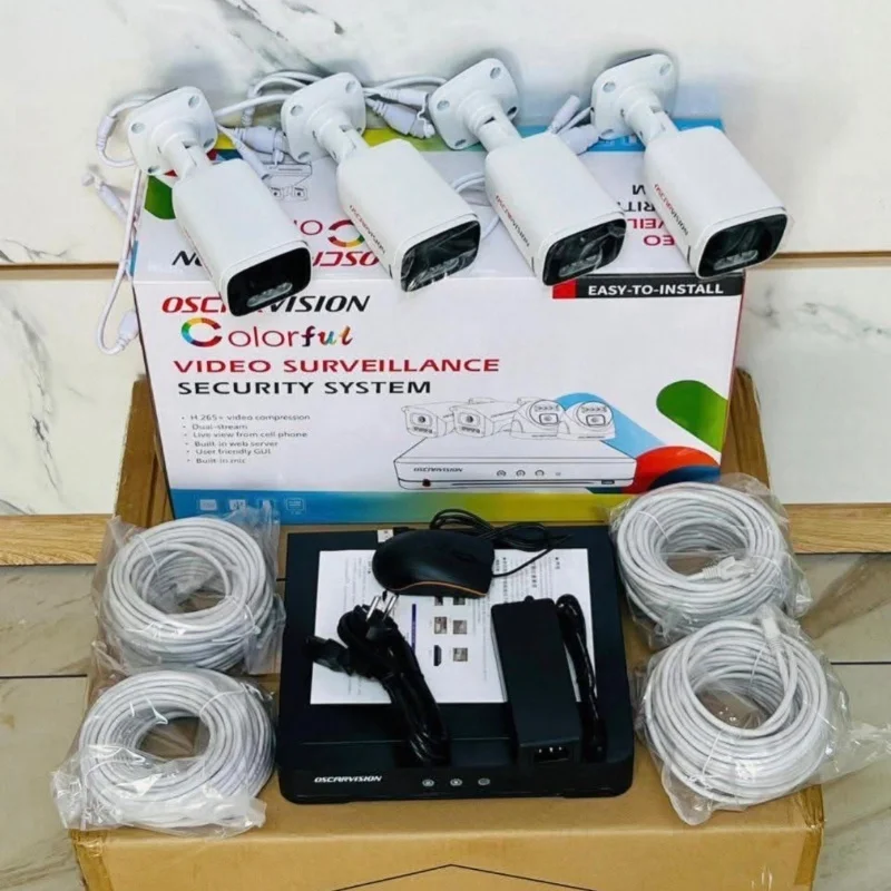 Oscar Vision – Kit de 4 Caméras Vidéosurveillance IP PoE 5MP 2