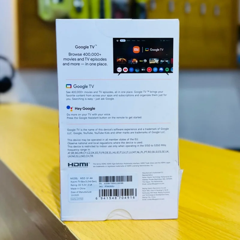 Xiaomi TV Box S (3Gen ) 4K Ultra HD – Google TV 4