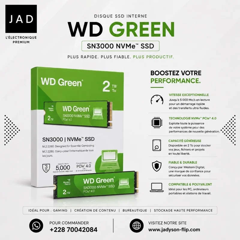 WD Green SN3000 NVMe SSD 2 To – PCIe 4.0 — photo 1