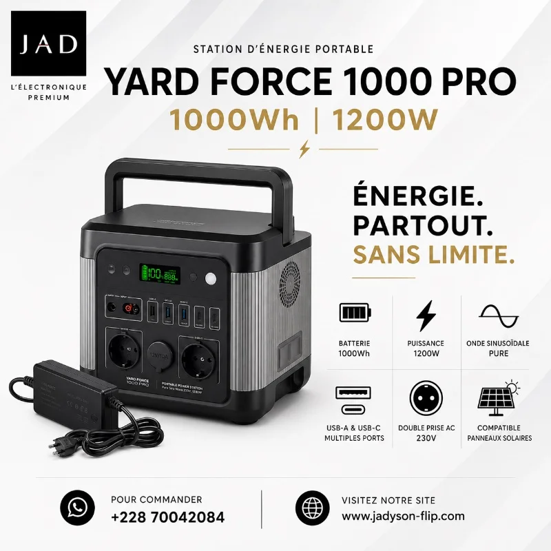 YARD FORCE 1000 PRO – Station d’Énergie Portable | 1000Wh | 1200W — photo 1