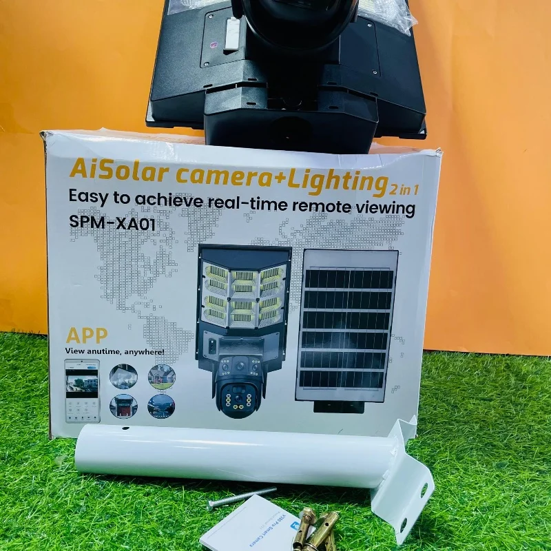 Caméra de Surveillance Solaire AI 2-en-1 avec Éclairage LED - photo 1
