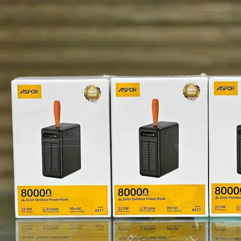 Power Bank Solaire 80 000 mAh - ASPOR A377 